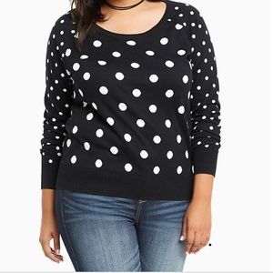 Torrid Black & White Polka Dot Sweater